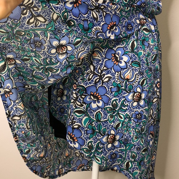 Express Strapless Asymmetrical Floral Dress Size Small - Picture 3 of 9